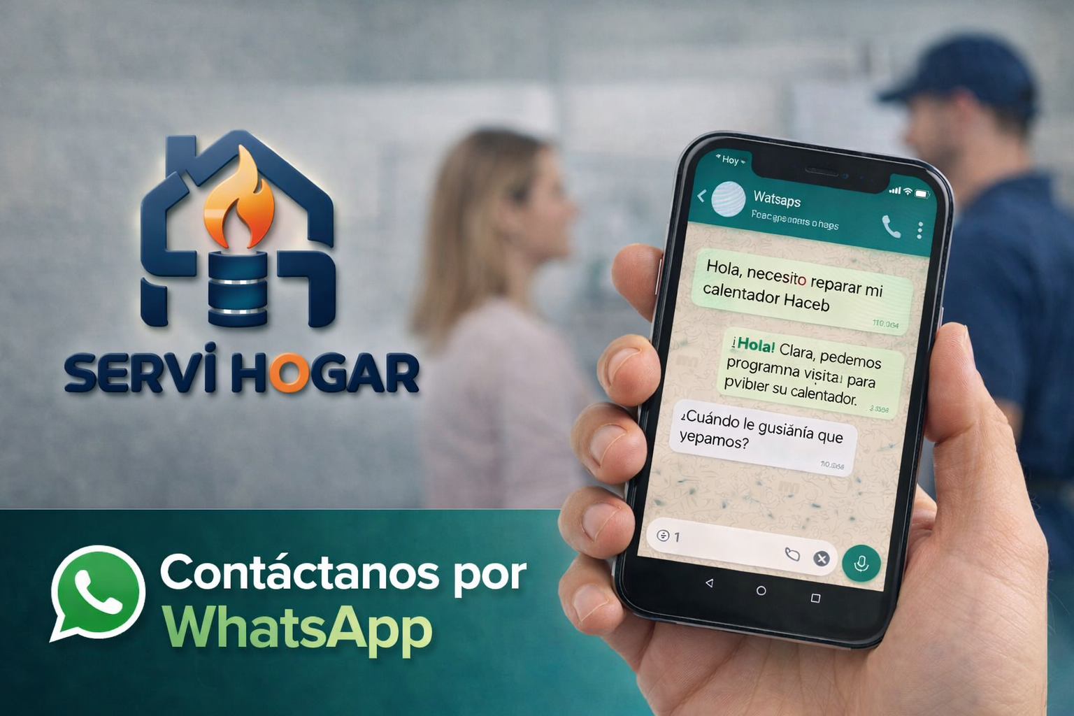 Reparación de calentadores Haceb a domicilio con técnicos certificados, contacto rápido por WhatsApp con Servi Hogar.